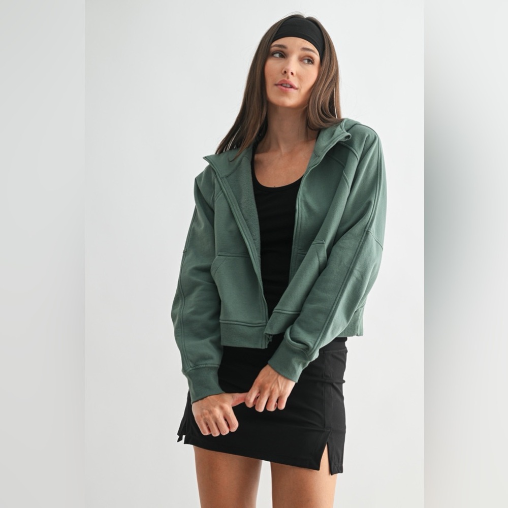 Mono B Soft Structure Zip Up Fleece Hoodie